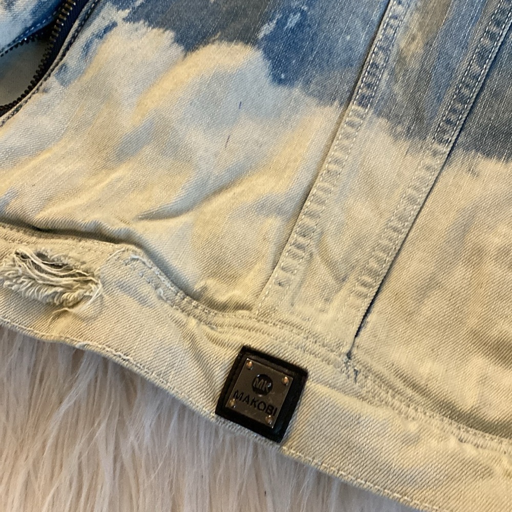 MAKOBI moto biker jeans jacket - Picture 13 of 15